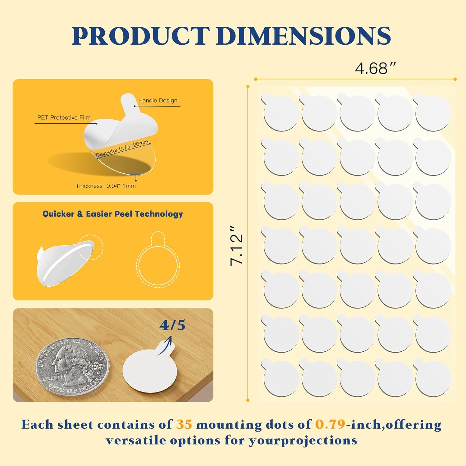 Sticky Dot Double Sided – 140pcs Easy to Peel Sticky Adhesive Dots, Clear Removable Glue Poster Dots Double Sided for Crafts, Posters, Balloons, and DIY Projects