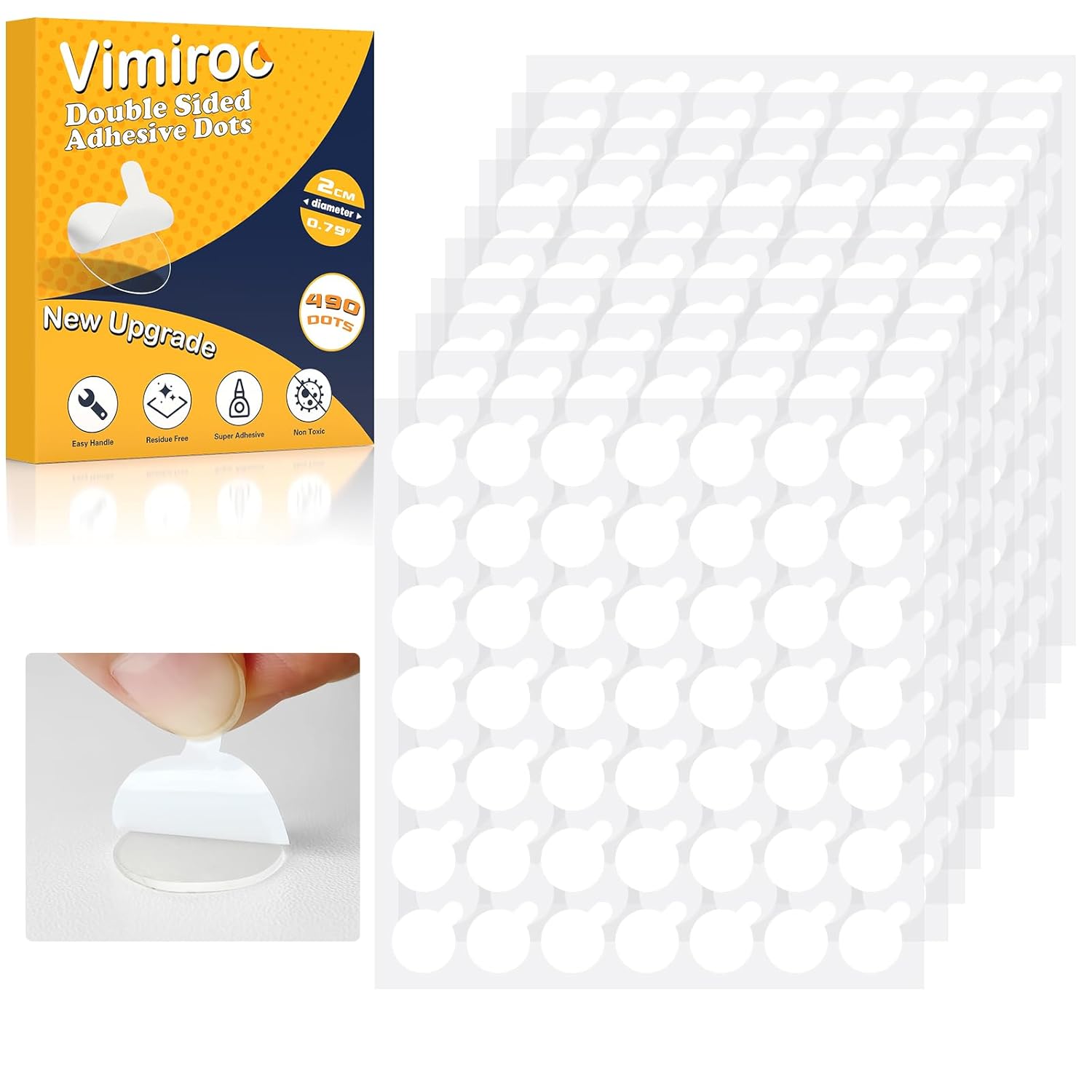 Sticky Dot Double Sided – 140pcs Easy to Peel Sticky Adhesive Dots, Clear Removable Glue Poster Dots Double Sided for Crafts, Posters, Balloons, and DIY Projects
