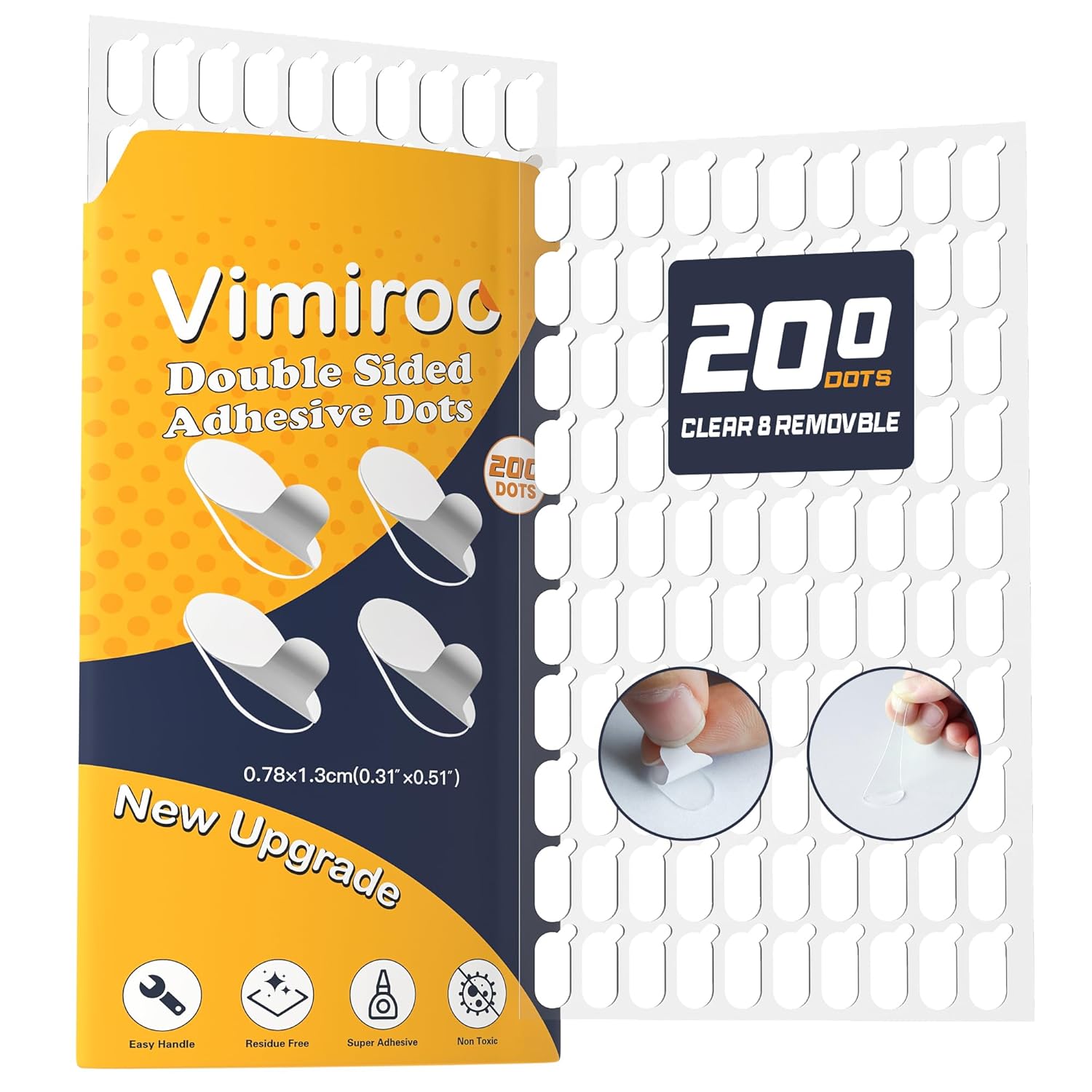 100Pcs Adhesive Glue Stick Dots Double Sided Sticky Tack Removable - Clear Museum Mounting Putty No Damage for Wall Decor, Figurine, Poster, No Trace Dots - Strong Adhesive Dots for Balloon & Crafts