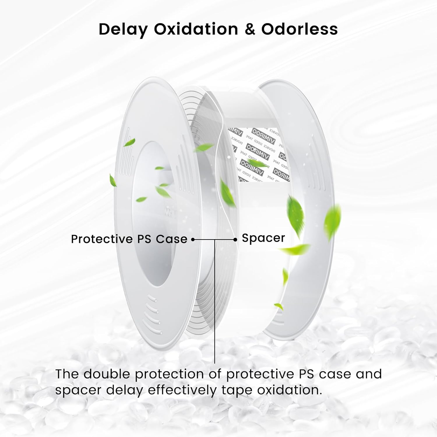 Vimiroo Double Sided Tape Heavy Duty Removable 9.85FT, Extra Large Nano Transparent Adhesive Tape, Clear Mounting Tape, Adhesive Strips for Picture Hanging, Wall, Poster, Carpet