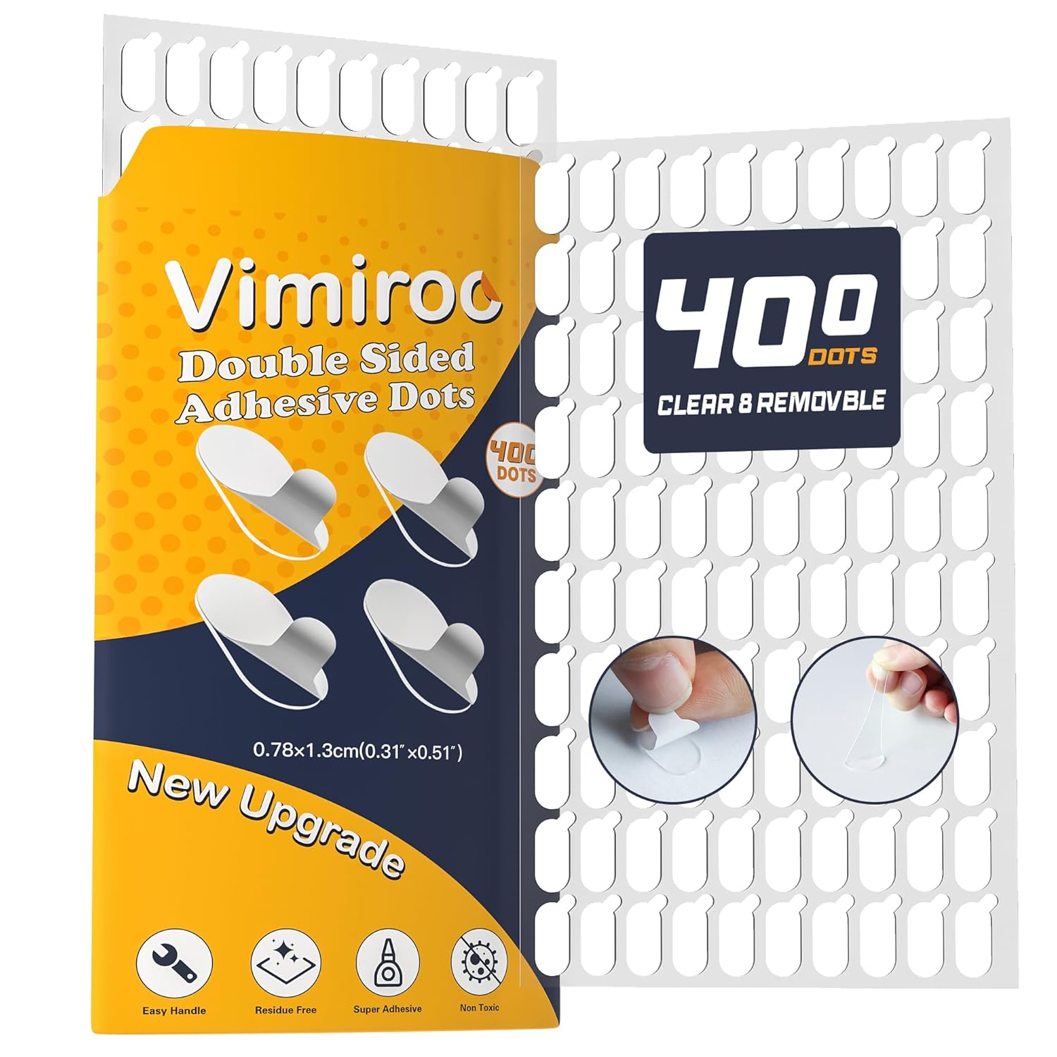 100Pcs Adhesive Glue Stick Dots Double Sided Sticky Tack Removable - Clear Museum Mounting Putty No Damage for Wall Decor, Figurine, Poster, No Trace Dots - Strong Adhesive Dots for Balloon & Crafts