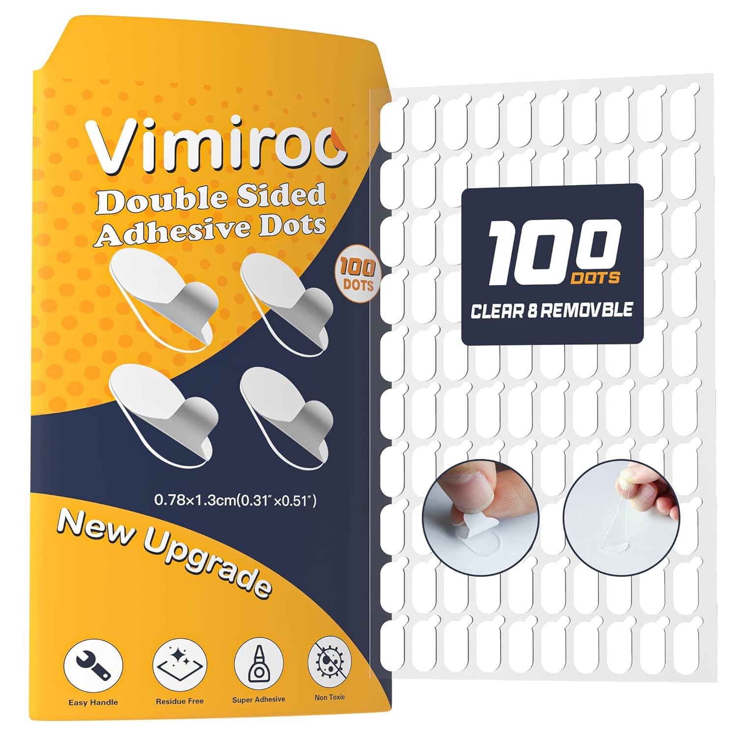 100Pcs Adhesive Glue Stick Dots Double Sided Sticky Tack Removable - Clear Museum Mounting Putty No Damage for Wall Decor, Figurine, Poster, No Trace Dots - Strong Adhesive Dots for Balloon & Crafts