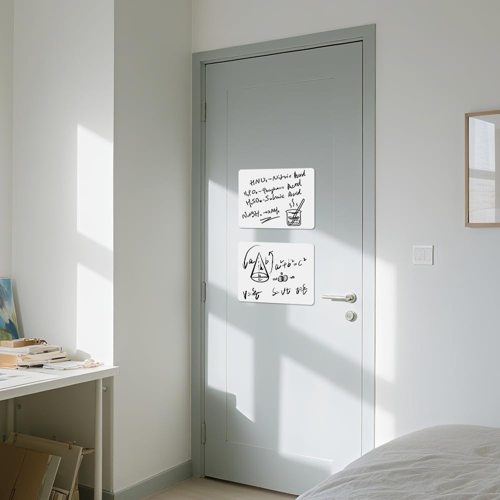 3 Pack Dry Erase Board Stickers Magnetic Free, 12"x8" Restickable Dry Erase Sheets No Residue for Wall/Refrigerator/Door/Cabinet, Adhesive Non-Magnetic Whiteboard, Fridge Dry Erase Paper
