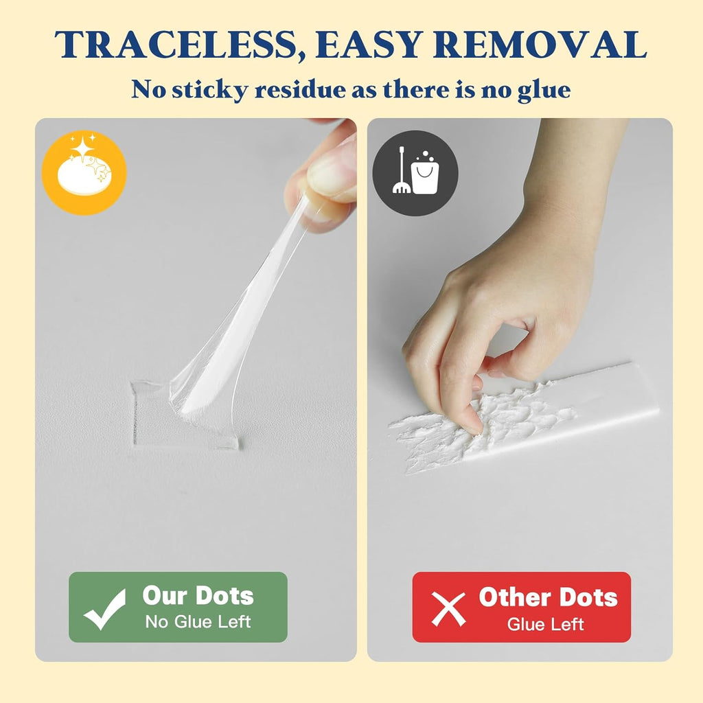 0.79" Double Sided Adhesive Dots, 75pcs Clear Mounting Putty No Residue, Easy to Peel Strong Sticky Tack for Wall Hanging, Crafts, Posters, Photos, DIY Projects